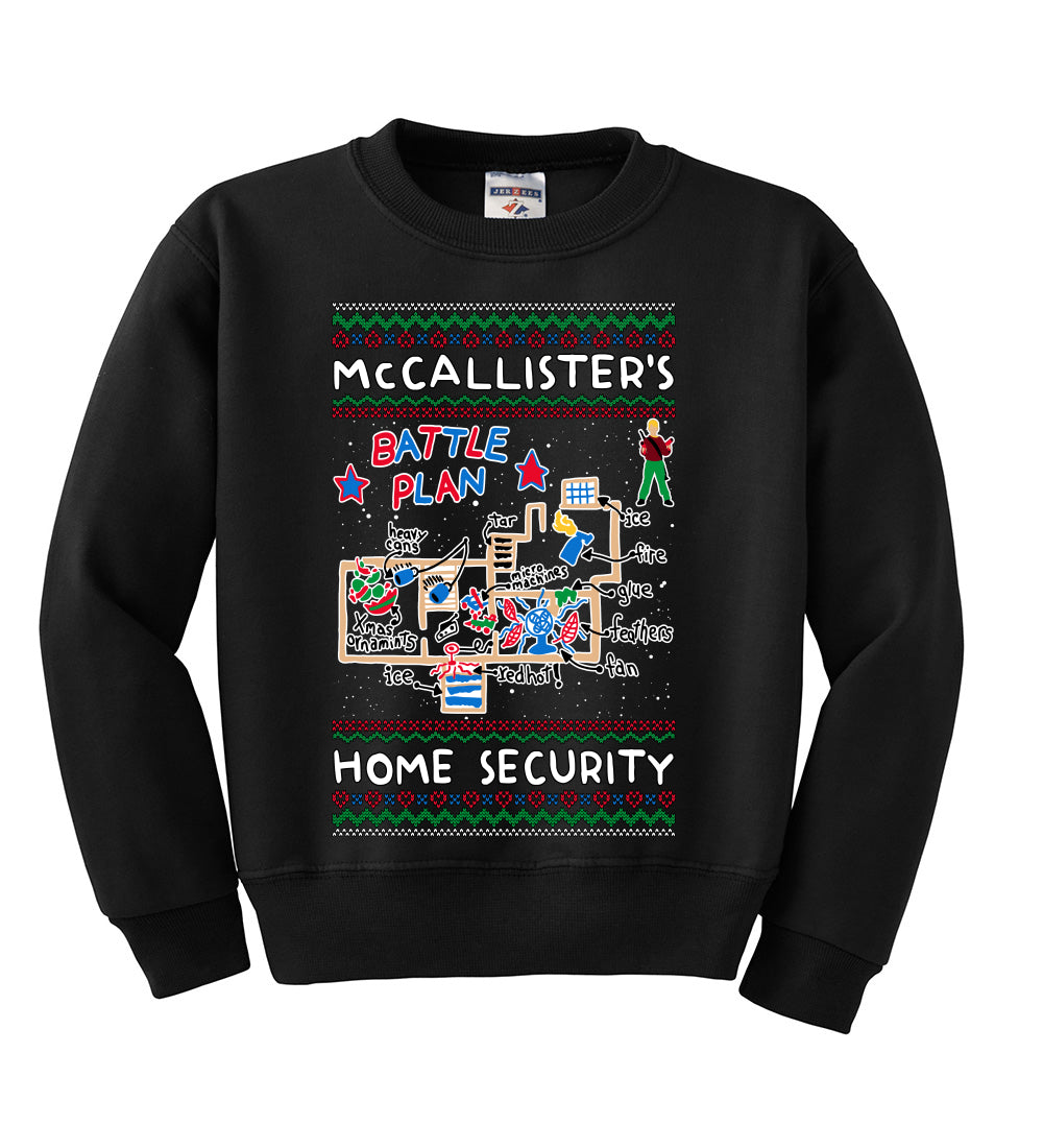 McCallister's Home Security Battle Plan Alone Kevin Christmas Unisex Boys Girls Crewneck Graphic Sweatshirt