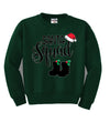 Santa Squad Xmas Hat Boots Ugly Christmas Sweater Boys Crewneck Graphic Sweatshirt