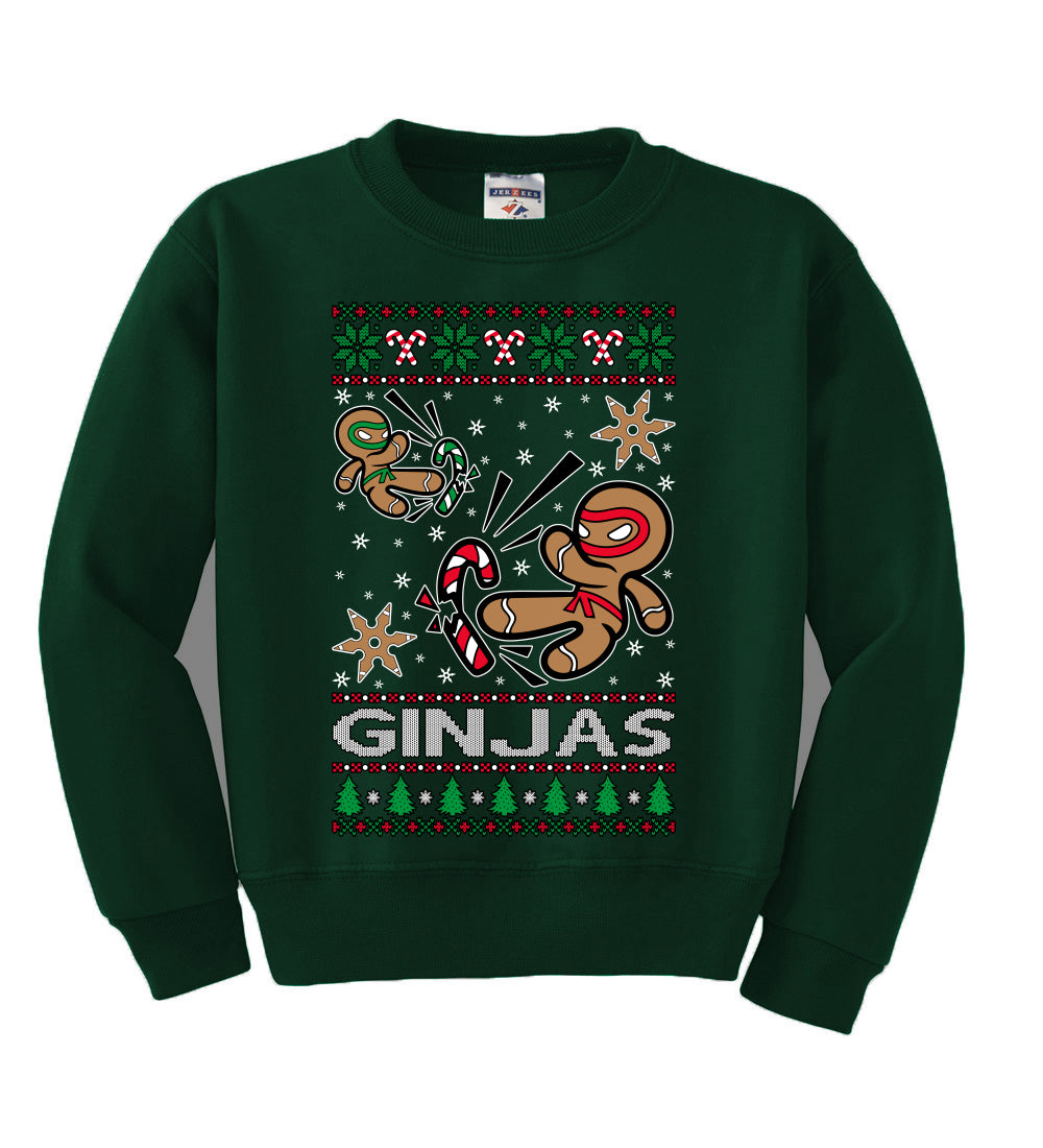 Ginjas Gingerbread Ninjas Christmas Unisex Boys Girls Crewneck Graphic Sweatshirt