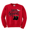 Santa Squad Xmas Hat Boots Ugly Christmas Sweater Boys Crewneck Graphic Sweatshirt
