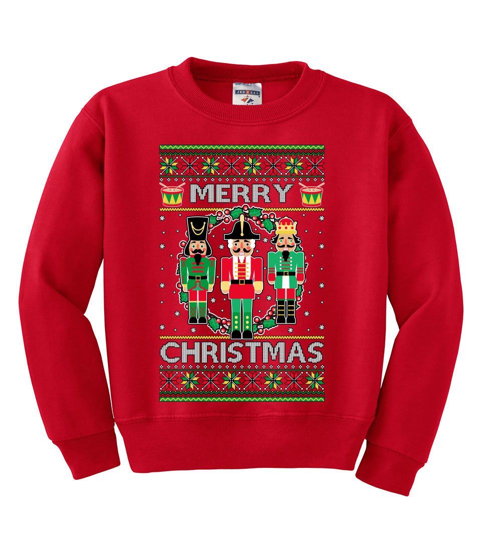 Merry Christmas Nutcrackers Christmas Unisex Boys Girls Crewneck Graphic Sweatshirt