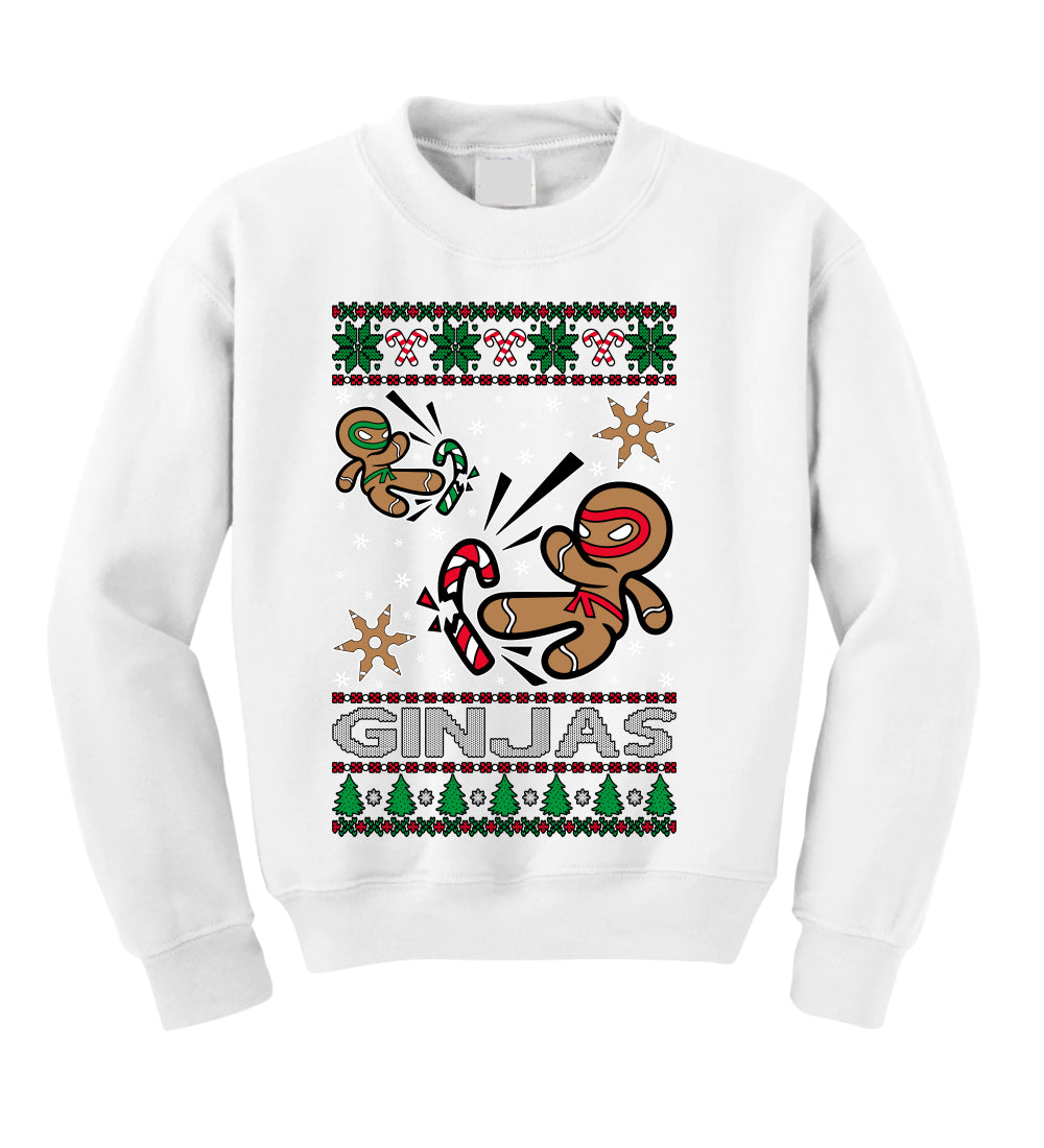 Ginjas Gingerbread Ninjas Christmas Unisex Boys Girls Crewneck Graphic Sweatshirt