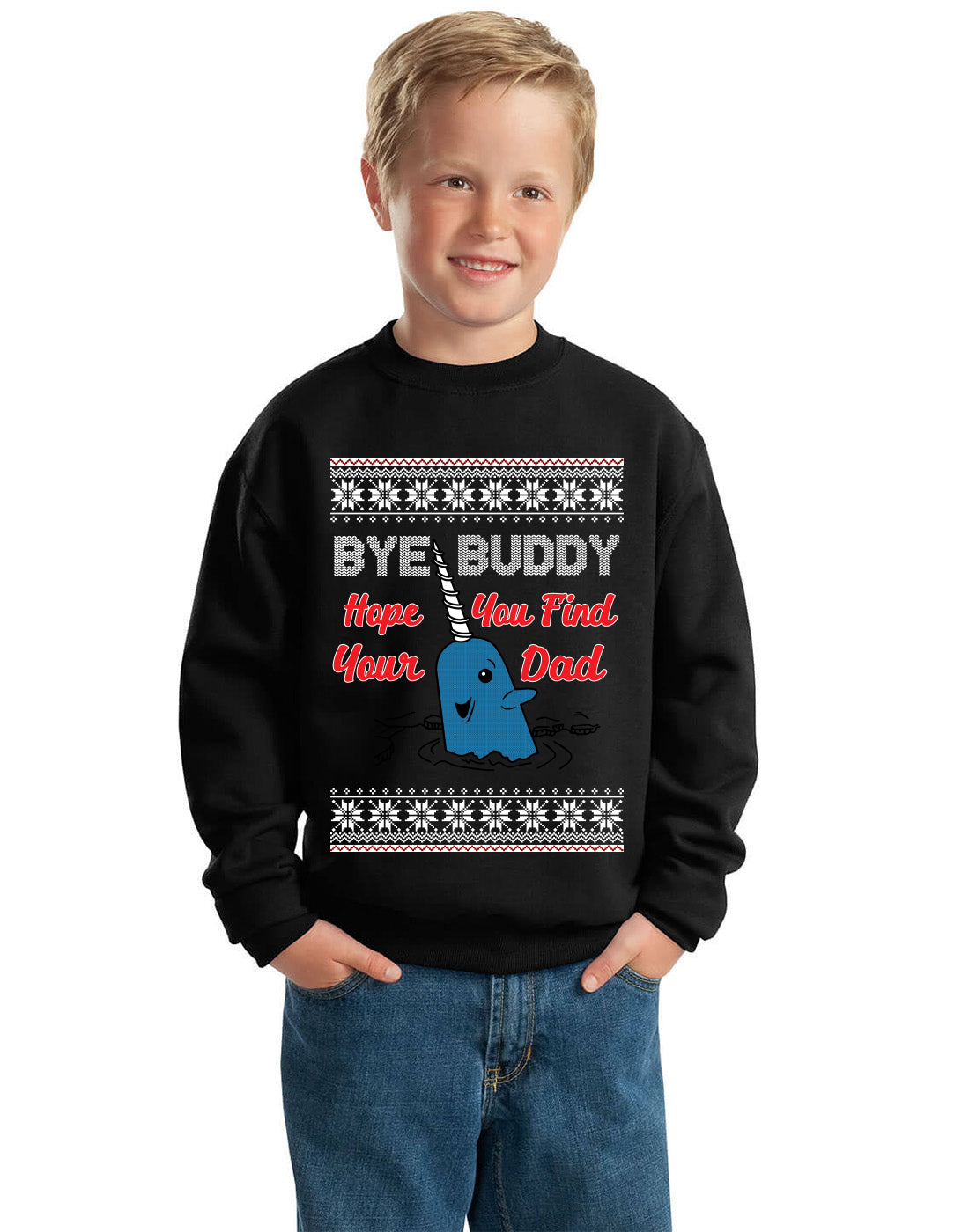Hope You Find Your Dad Ugly Christmas Sweater Unisex Boys Girls Crewneck Graphic Sweatshirt
