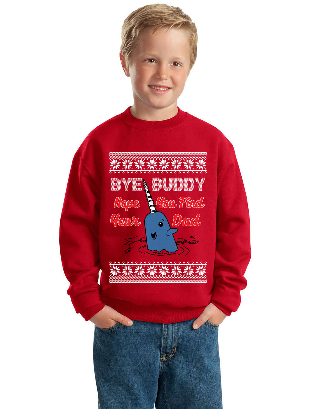 Hope You Find Your Dad Ugly Christmas Sweater Unisex Boys Girls Crewneck Graphic Sweatshirt