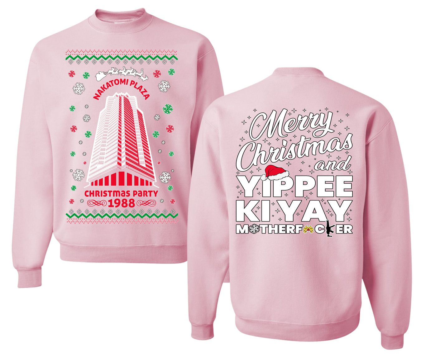 Nakatomi Plaza Christmas Party 1988 Ugly Christmas Front and Back Sweater Unisex Crewneck Sweatshirt