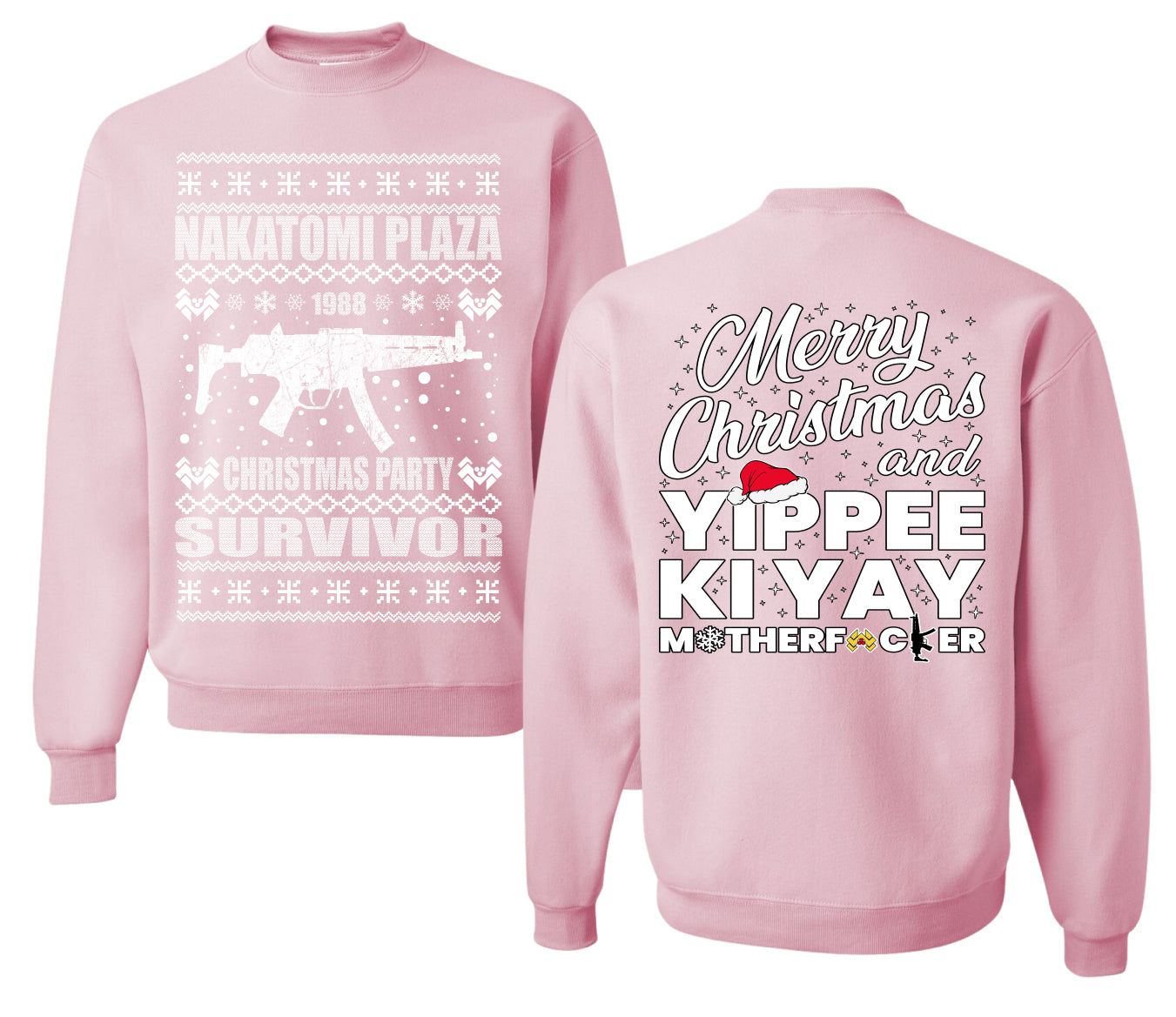 Nakatomi Plaza Christmas Party Survivor 1988 Ugly Christmas Front and Back Sweater Unisex Crewneck Sweatshirt
