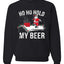Ho Ho Hold my Beer Skateboarding Santa Ugly Christmas Sweater Christmas Unisex Crewneck Graphic Sweatshirt