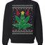 Weed Marijuana Lit Deer Pot Leaf Xmas Lights Christmas Unisex Crewneck Graphic Sweatshirt