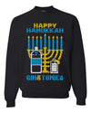 Happy Hanukkah Gin & Tonica Hanukkah Unisex Crewneck Graphic Sweatshirt