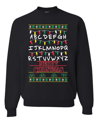 Alphabet A-Z Christmas lights Christmas Unisex Crewneck Graphic Sweatshirt