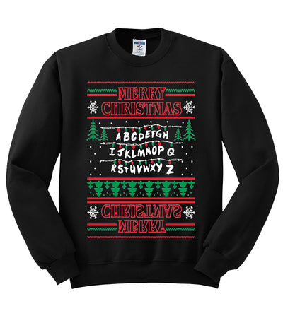 Merry Christmas Holiday Alphabet Christmas Unisex Crewneck Graphic Sweatshirt