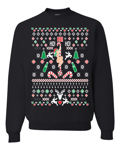 Ho Ho Ho Stripper Christmas Unisex Crewneck Graphic Sweatshirt