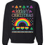 Merry Christmas Rainbow Hearts Unisex Crewneck Graphic Sweatshirt