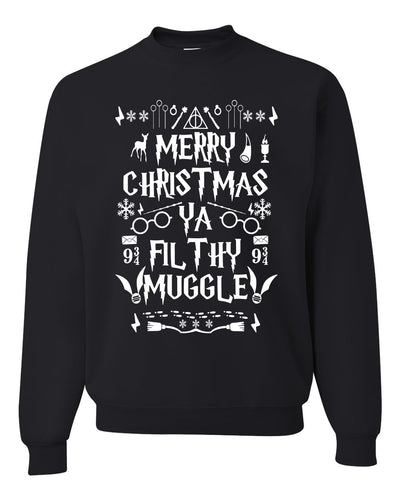 Merry Christmas Ya Filthy Muggle Christmas Unisex Crewneck Graphic Sweatshirt