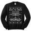 Oy to The World Funny Jewish Xmas Menorah Christmas Unisex Crewneck Graphic Sweatshirt