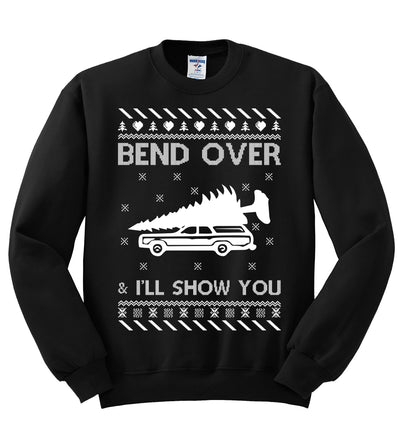 Bend Over and I'll Show You Christmas Unisex Crewneck Graphic Sweatshirt