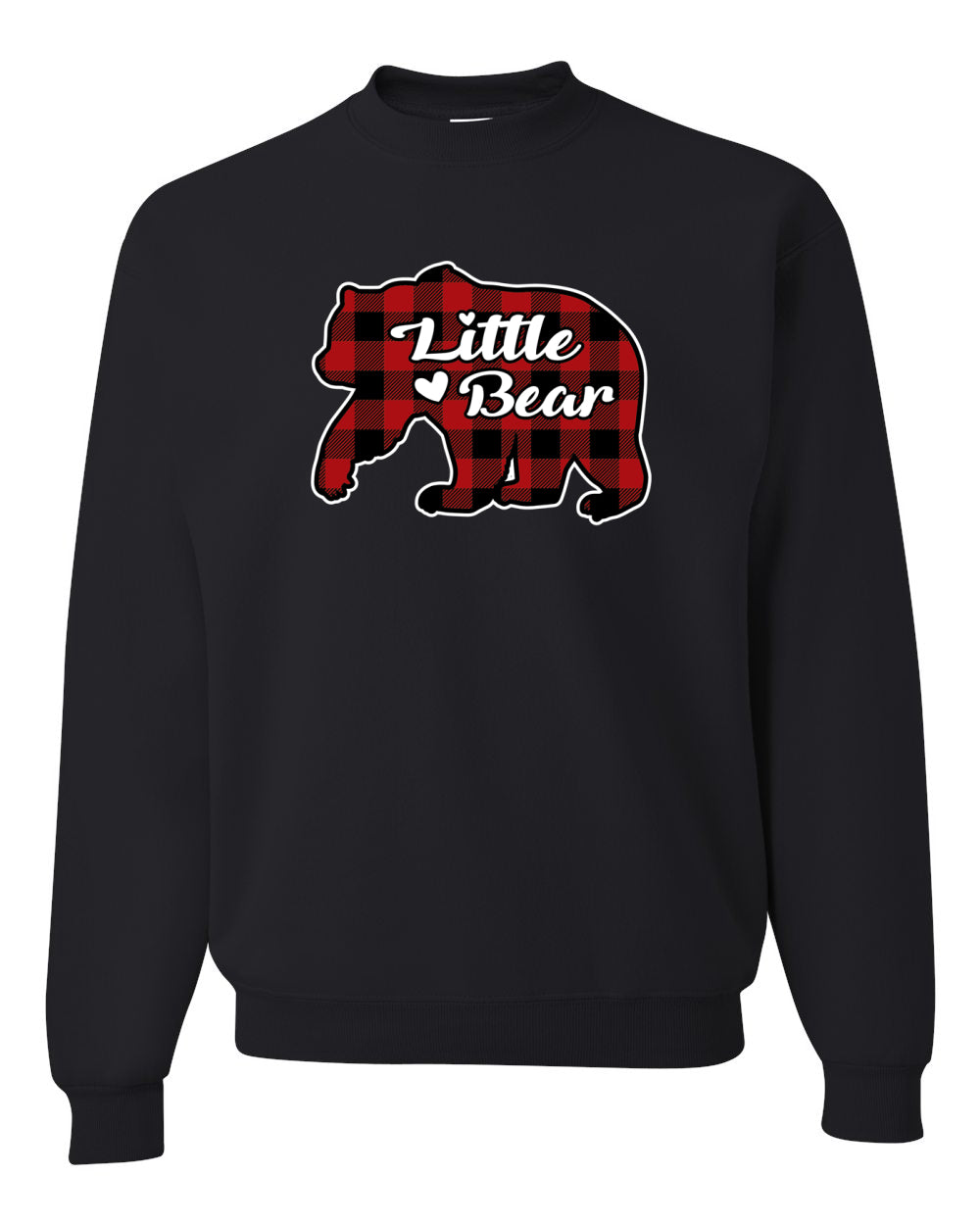 Baby Bear Cool Plaid Matching Design Christmas Unisex Crewneck Graphic Sweatshirt