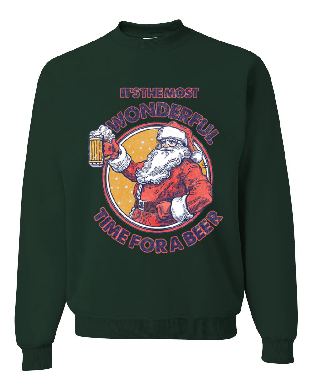Santa It’s the Most Wonderful Time for a Beer Christmas Unisex Crewneck Graphic Sweatshirt