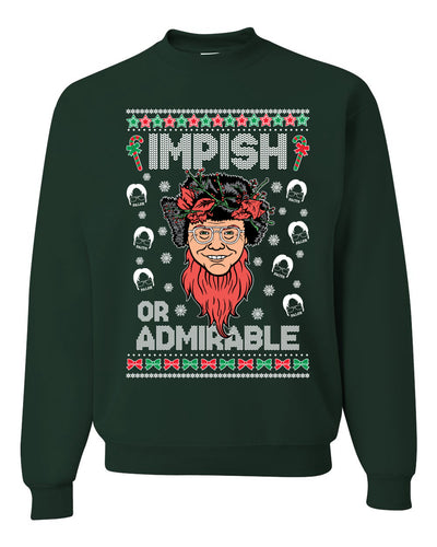 Impish or Admirable Dwight Schrute Ugly Christmas Sweater Unisex Crewneck Graphic Sweatshirt