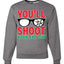 You'll Shoot Your Eye Out Movie Parody  Ugly Christmas Sweater Unisex Crewneck Graphic Sweatshirt