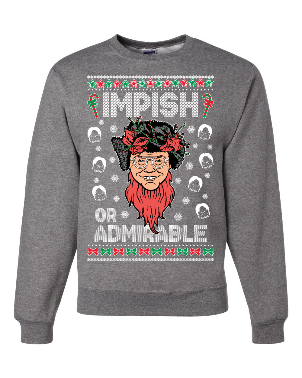 Impish or Admirable Dwight Schrute Ugly Christmas Sweater Unisex Crewneck Graphic Sweatshirt