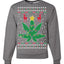 Weed Marijuana Lit Deer Pot Leaf Xmas Lights Christmas Unisex Crewneck Graphic Sweatshirt