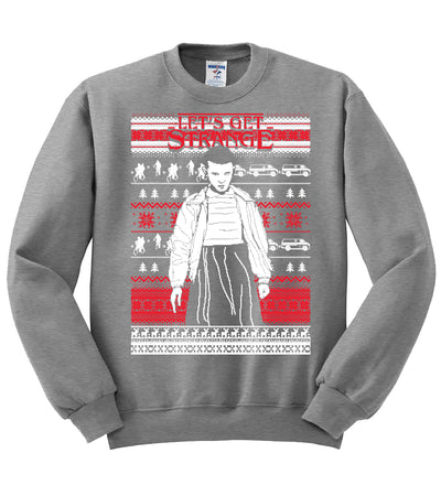 Let's Get Strange White Christmas Unisex Crewneck Graphic Sweatshirt