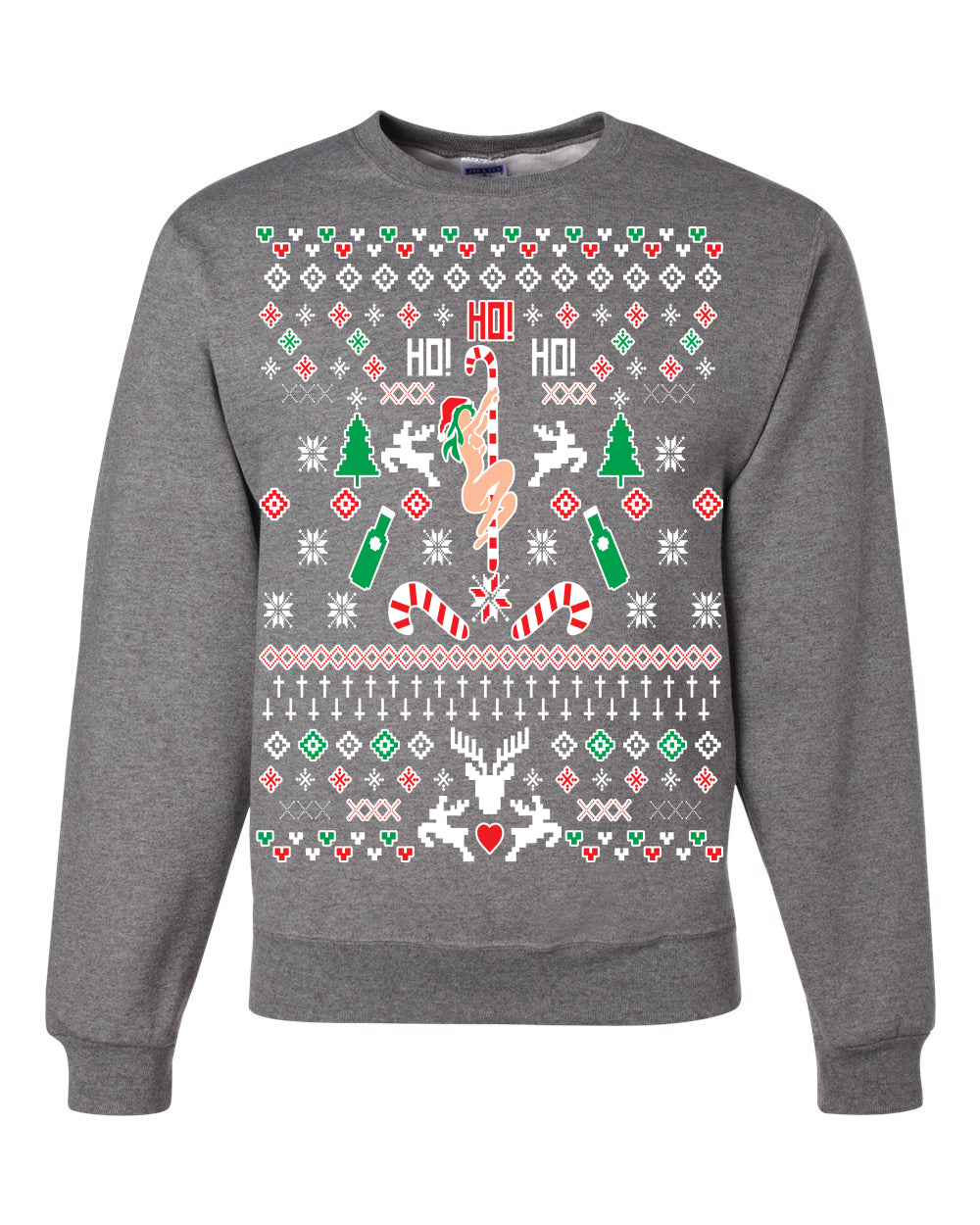 Ho Ho Ho Stripper Christmas Unisex Crewneck Graphic Sweatshirt