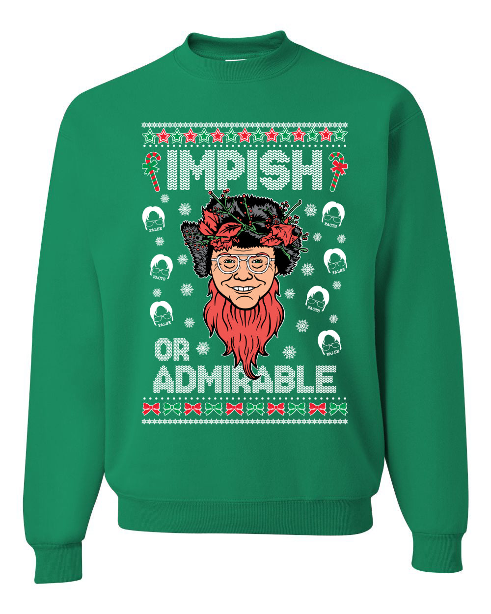 Impish or Admirable Dwight Schrute Ugly Christmas Sweater Unisex Crewneck Graphic Sweatshirt