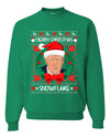 Merry Christmas Snowflake Funny Trump Ugly Christmas Sweater Unisex Crewneck Graphic Sweatshirt