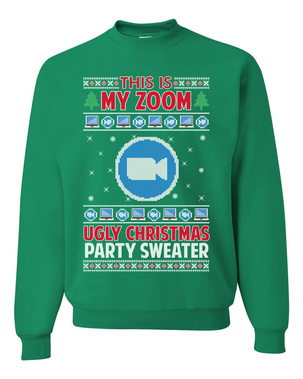 This Is My Zoom Ugly Christmas Party Sweater Ugly Christmas Sweater Unisex Crewneck Graphic Sweatshirt