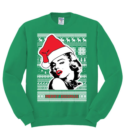 Merry Kissmas Marilyn Monroe Christmas Unisex Crewneck Graphic Sweatshirt