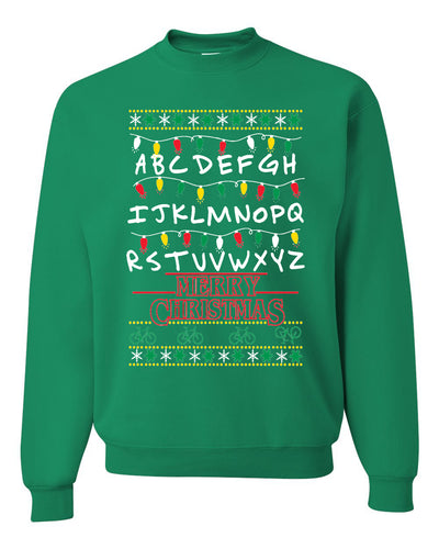 Alphabet A-Z Christmas lights Christmas Unisex Crewneck Graphic Sweatshirt
