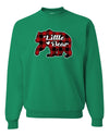 Baby Bear Cool Plaid Matching Design Christmas Unisex Crewneck Graphic Sweatshirt