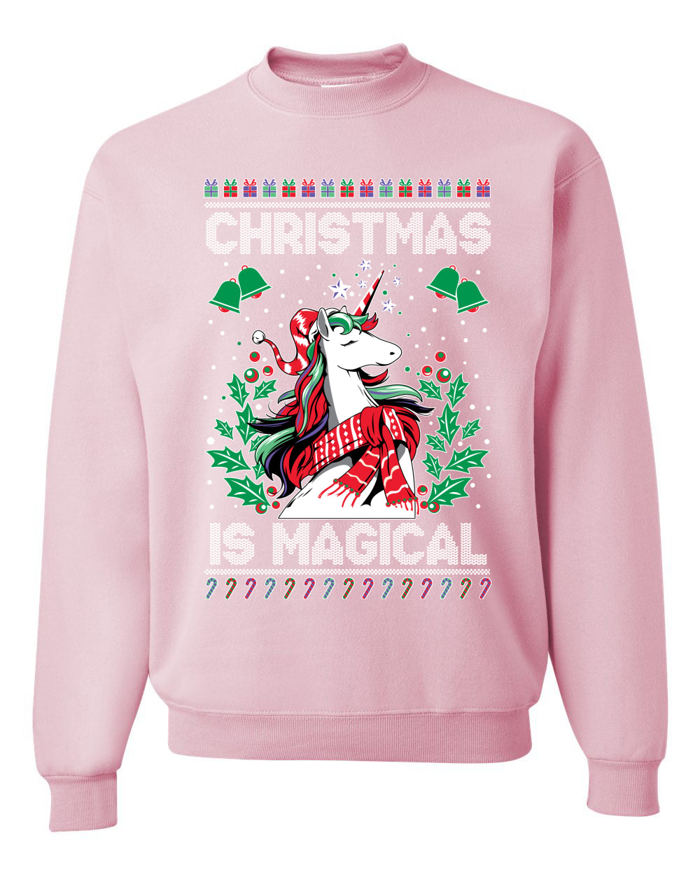 Christmas Is Magical Unicorn Christmas Unisex Crewneck Graphic Sweatshirt