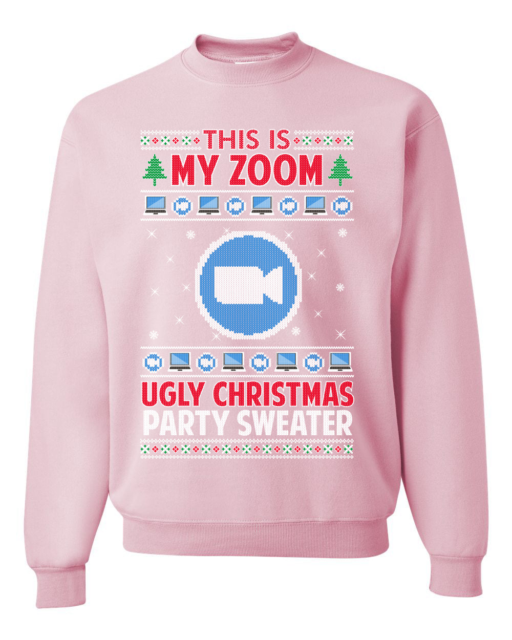 This Is My Zoom Ugly Christmas Party Sweater Ugly Christmas Sweater Unisex Crewneck Graphic Sweatshirt