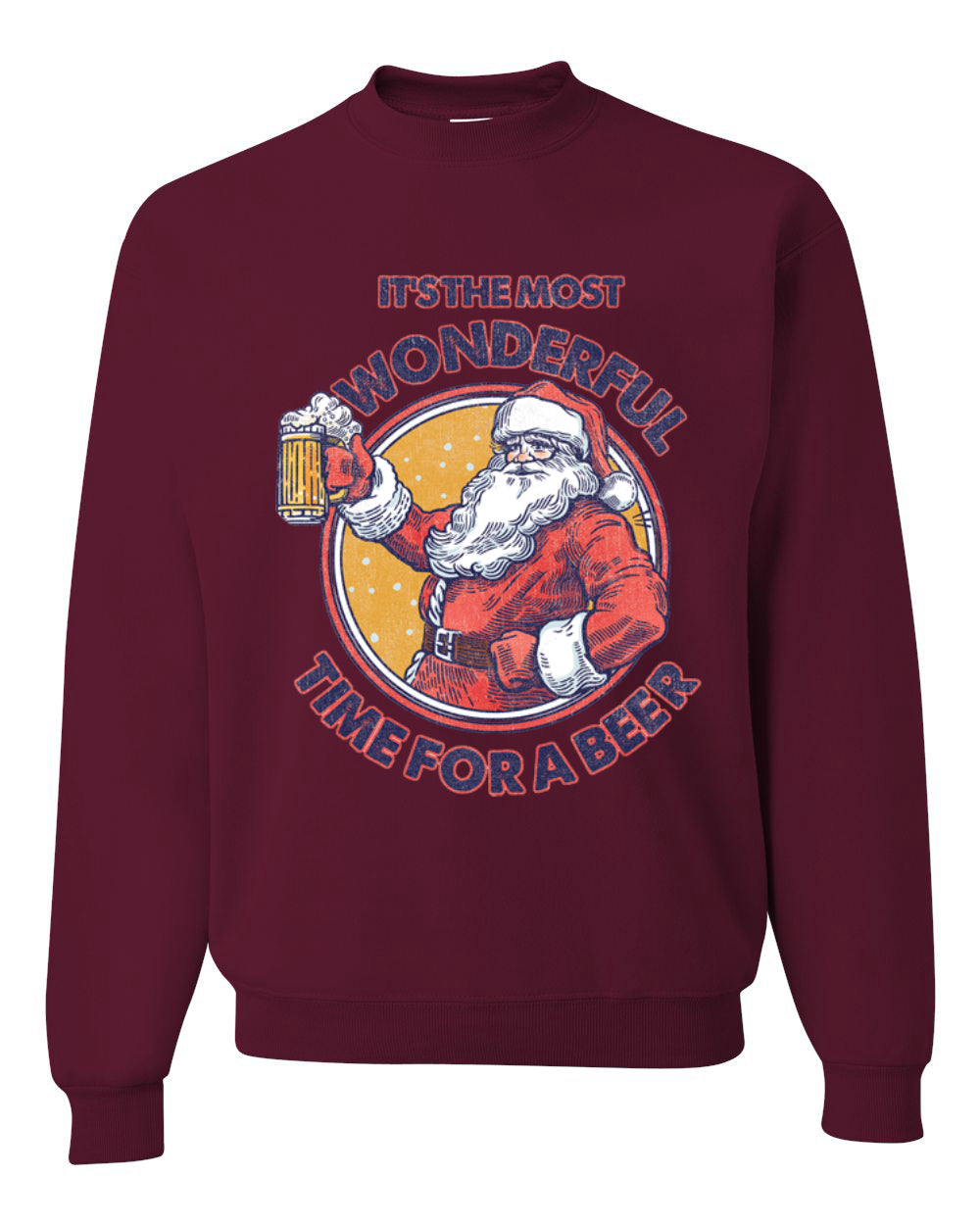 Santa It’s the Most Wonderful Time for a Beer Christmas Unisex Crewneck Graphic Sweatshirt