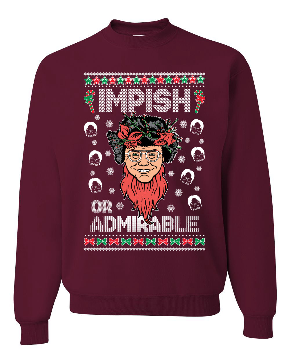 Impish or Admirable Dwight Schrute Ugly Christmas Sweater Unisex Crewneck Graphic Sweatshirt