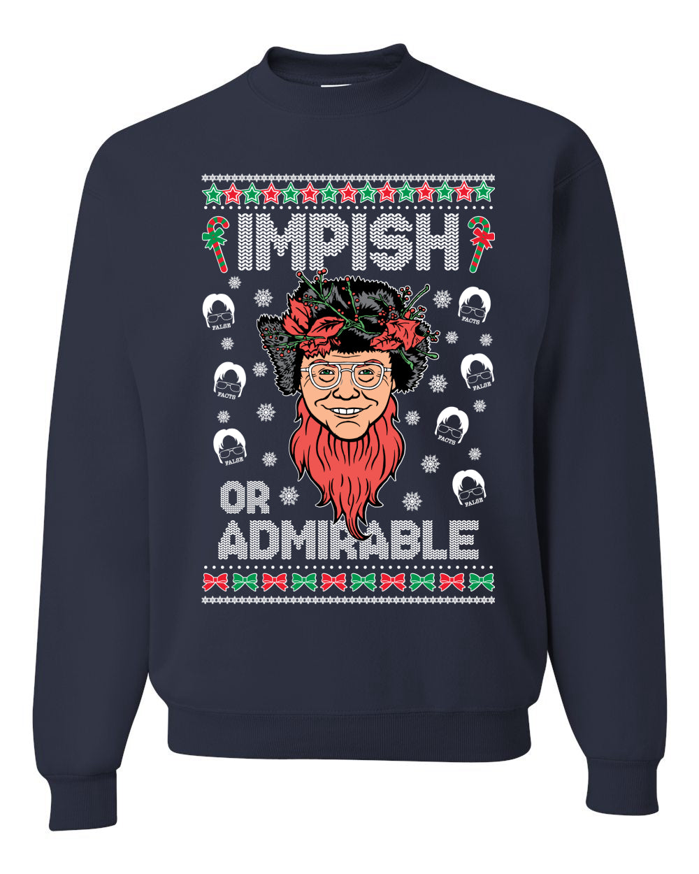 Impish or Admirable Dwight Schrute Ugly Christmas Sweater Unisex Crewneck Graphic Sweatshirt