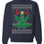 Weed Marijuana Lit Deer Pot Leaf Xmas Lights Christmas Unisex Crewneck Graphic Sweatshirt