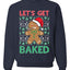Lets get Baked Gingerbread Weed Stoner Ugly Christmas Sweater  Christmas Unisex Crewneck Graphic Sweatshirt