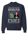 Well Happy Birthday Jesus Funny Quote Office Christmas Unisex Crewneck Graphic Sweatshirt