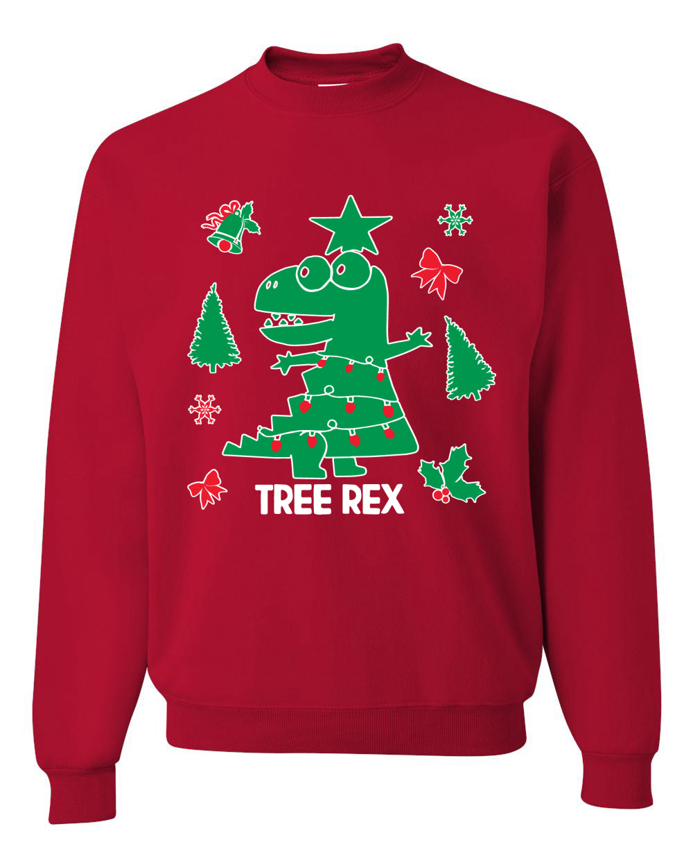 Christmas Trex Tree Rex Ugly Christmas Sweater Christmas Unisex Crewneck Graphic Sweatshirt