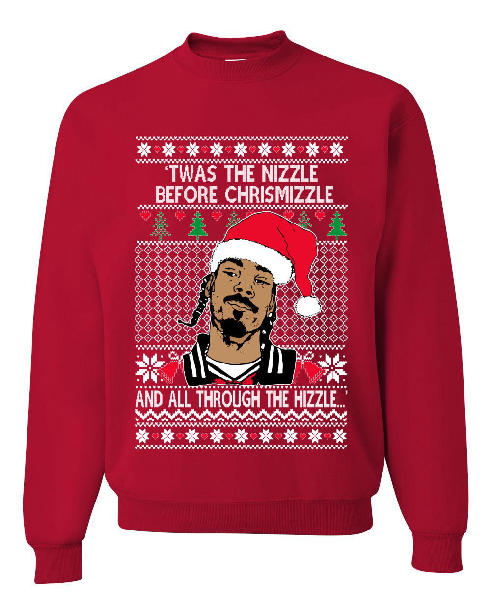 Snoop Twas The Nizzle Before Chrismizzle Christmas Unisex Crewneck Graphic Sweatshirt