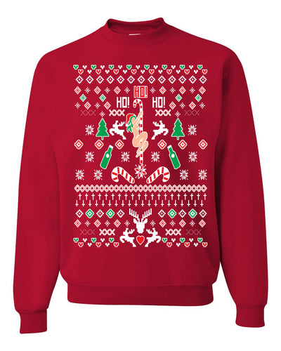 Ho Ho Ho Stripper Christmas Unisex Crewneck Graphic Sweatshirt