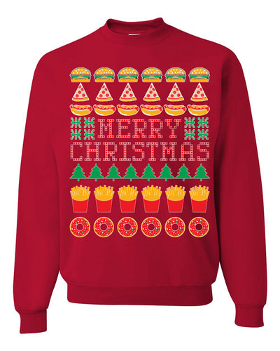 Merry Christmas Junk Food Unisex Crewneck Graphic Sweatshirt