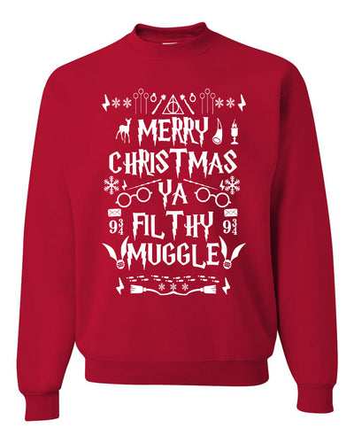 Merry Christmas Ya Filthy Muggle Christmas Unisex Crewneck Graphic Sweatshirt