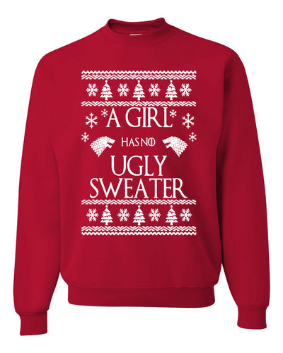 A Girl Has No Ugly Sweater Christmas Unisex Crewneck Graphic Sweatshirt