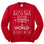 Oy to The World Funny Jewish Xmas Menorah Christmas Unisex Crewneck Graphic Sweatshirt