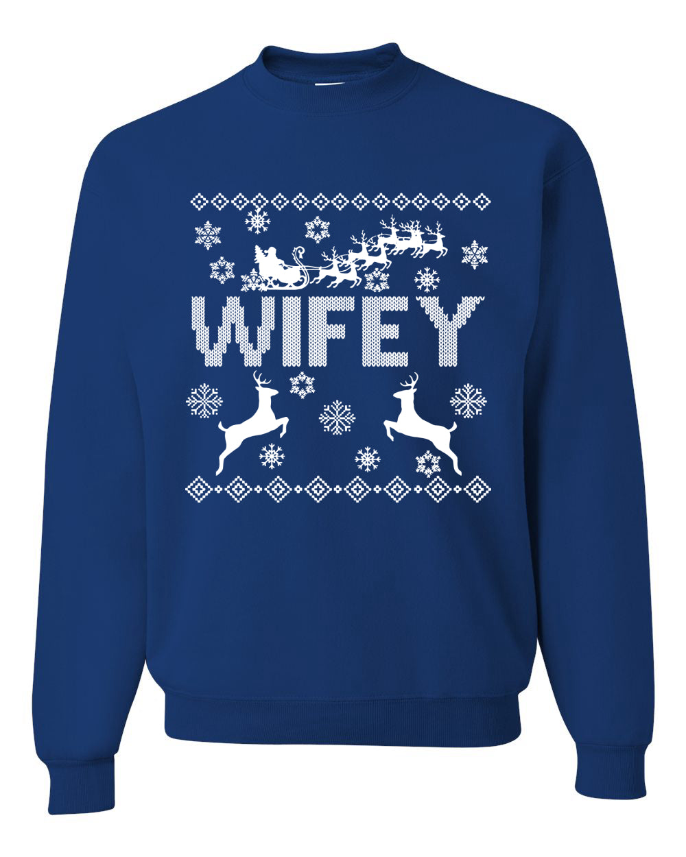 Christmas Wifey Love Ugly Christmas Sweater  Christmas Unisex Crewneck Graphic Sweatshirt